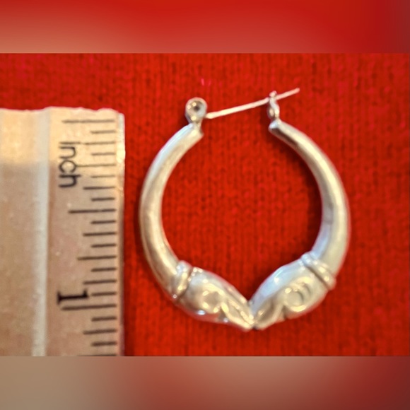 Sterling Silver Fish Hoop Earings - Picture 3 of 3